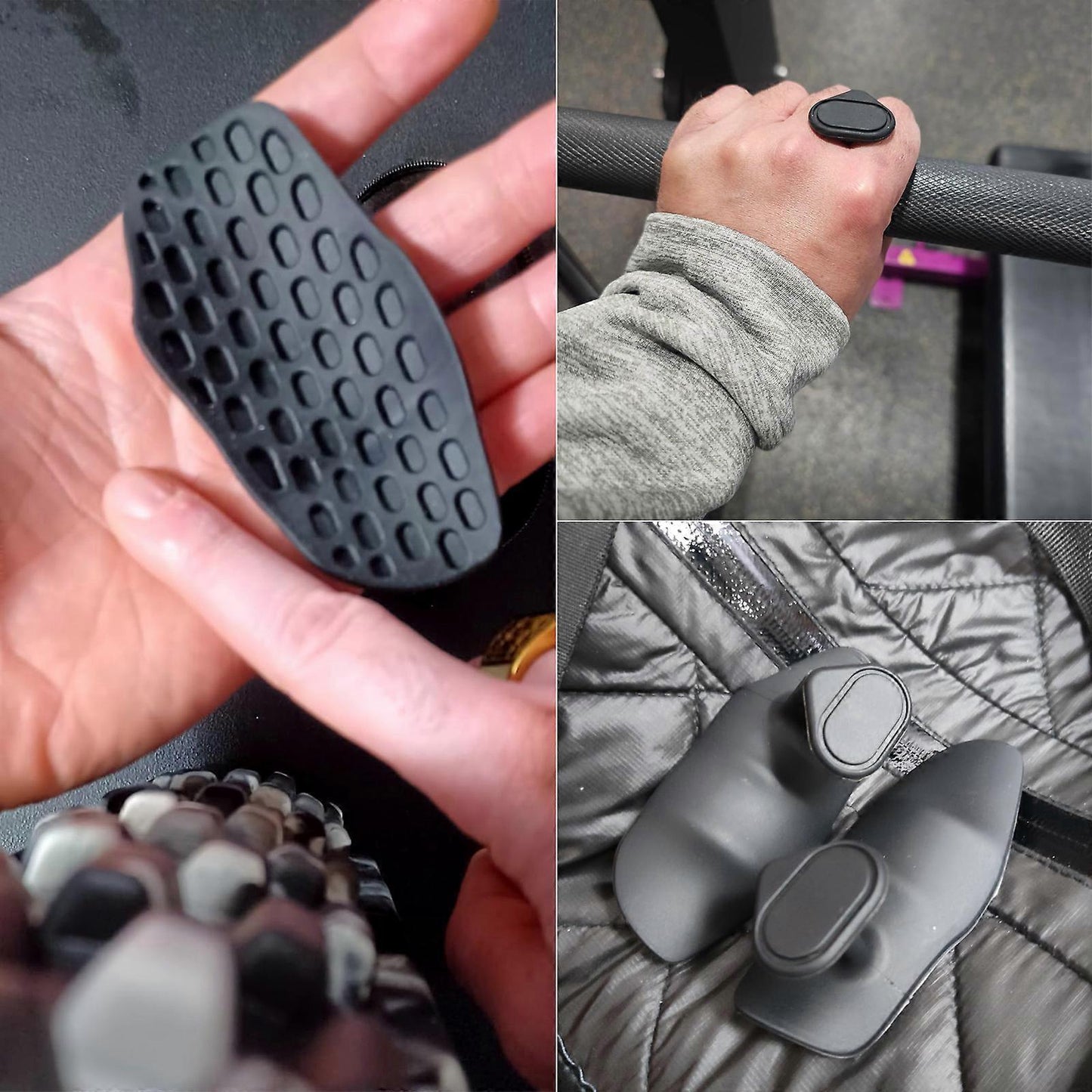 2pcs Flexible Gym Tape Grips with Storage Box for Weightlifting, Grey V1263-JX-4096
