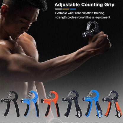 Spring Counting Hand Grip Strengthener, Heavy-Duty Gym Trainer V1263-JX-4098