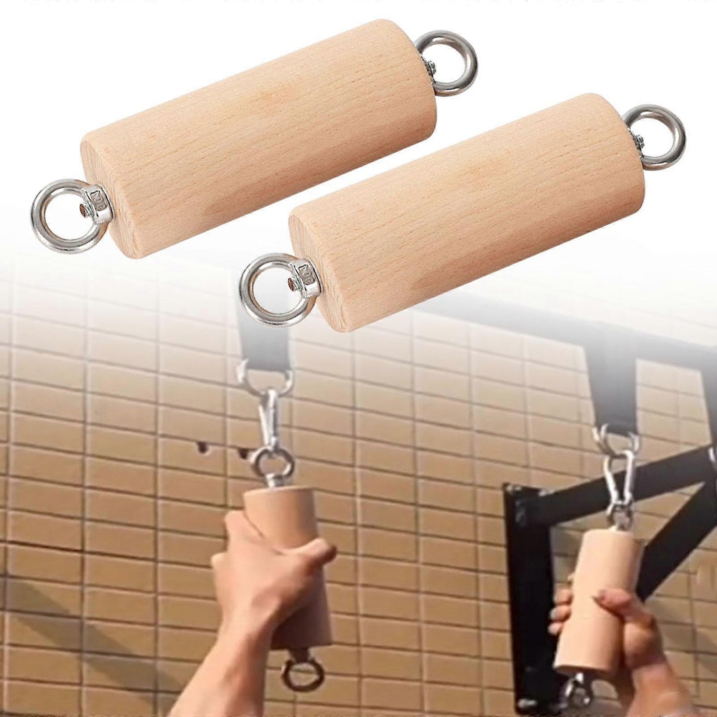 Pull-Up Bar Handles, 15*4cm Grip Strength Training Accessories for Home Gym V1263-JX-4103