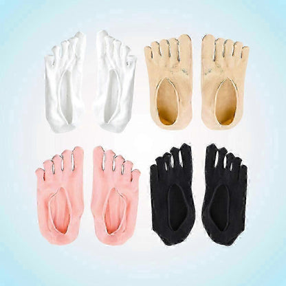 4 Pairs Women Toe Socks, Separated Yoga Pilates Grip Socks, 5-Toe Design V1263-JX-4114