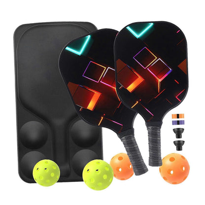 Pickleball Rackets Set with Ergonomic Fiberglass Grip, Gym Gift for Adults V1263-JX-4120