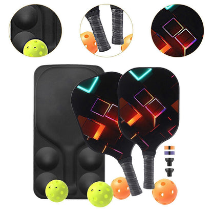 Pickleball Rackets Set with Ergonomic Fiberglass Grip, Gym Gift for Adults V1263-JX-4120