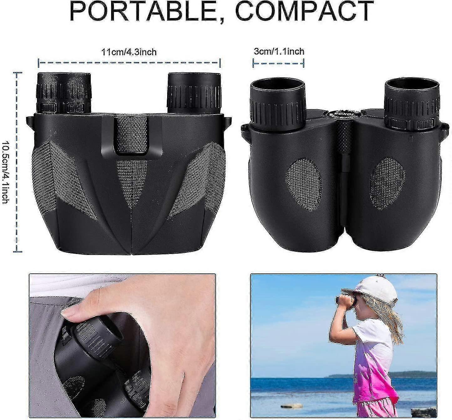 10x25 Binoculars with Strap Compact Lightweight Binoculars for Travel V1263-JX-4139