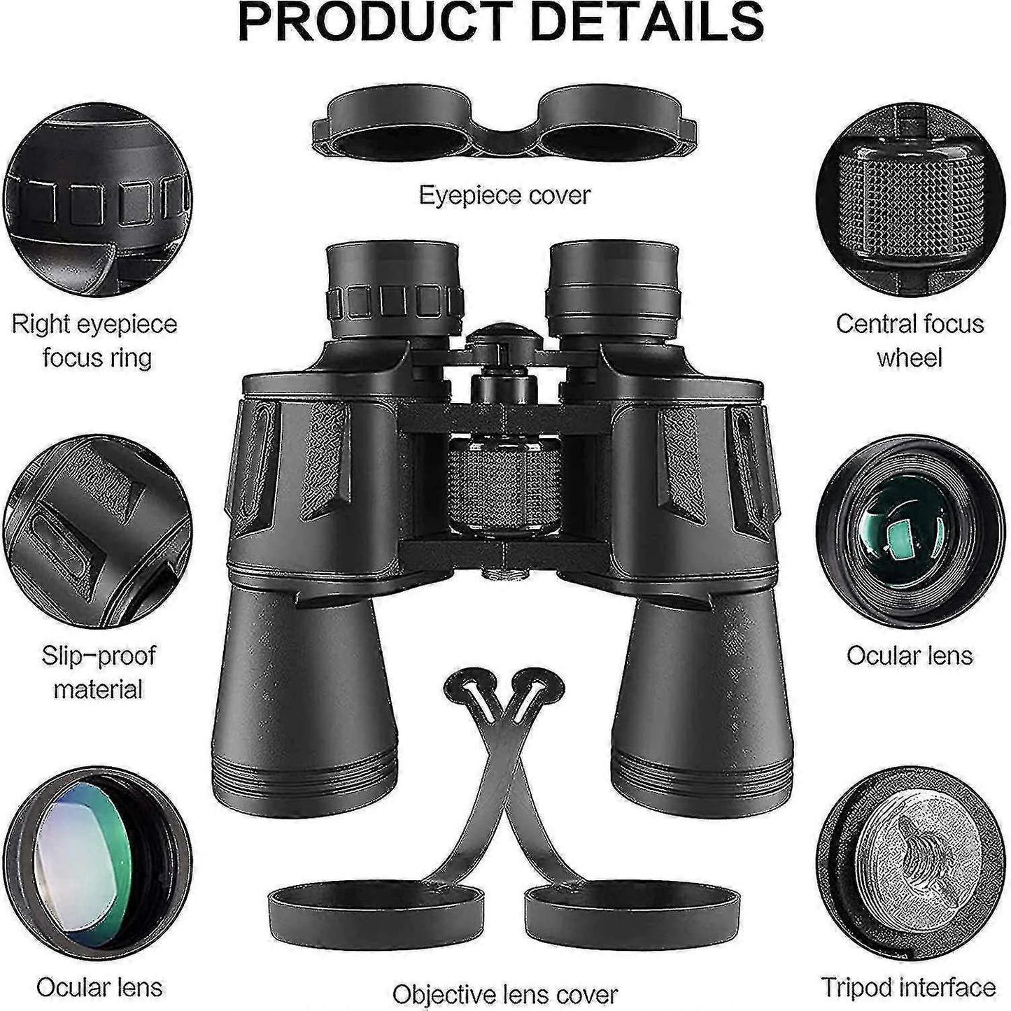20x50 Hunting Binoculars with Night Vision Bird Watching Compact Binoculars V1263-JX-4144
