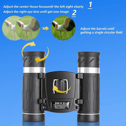 200x22 HD Binoculars for Adults High Power Compact Travel Bird Watching Binoculars V1263-JX-4153
