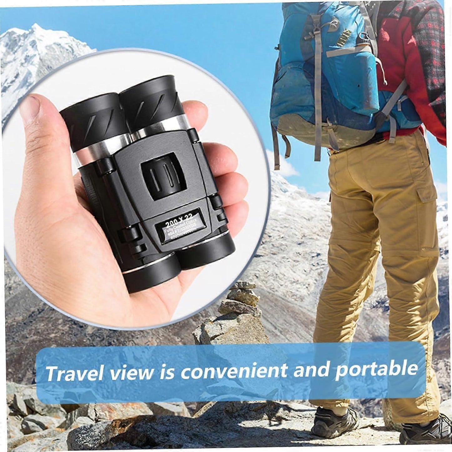 200x22 HD Binoculars for Adults High Power Compact Travel Bird Watching Binoculars V1263-JX-4153