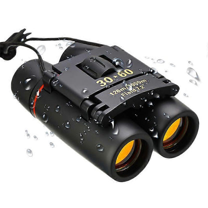 30x60 Foldable Binoculars Red Coated Mini Compact Binoculars for Outdoor Use V1263-JX-4156
