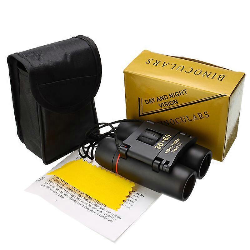 30x60 Foldable Binoculars Red Coated Mini Compact Binoculars for Outdoor Use V1263-JX-4156