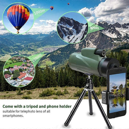 Waterproof Spotting Binoculars for Adults Small Night Vision Green Compact V1263-JX-4160
