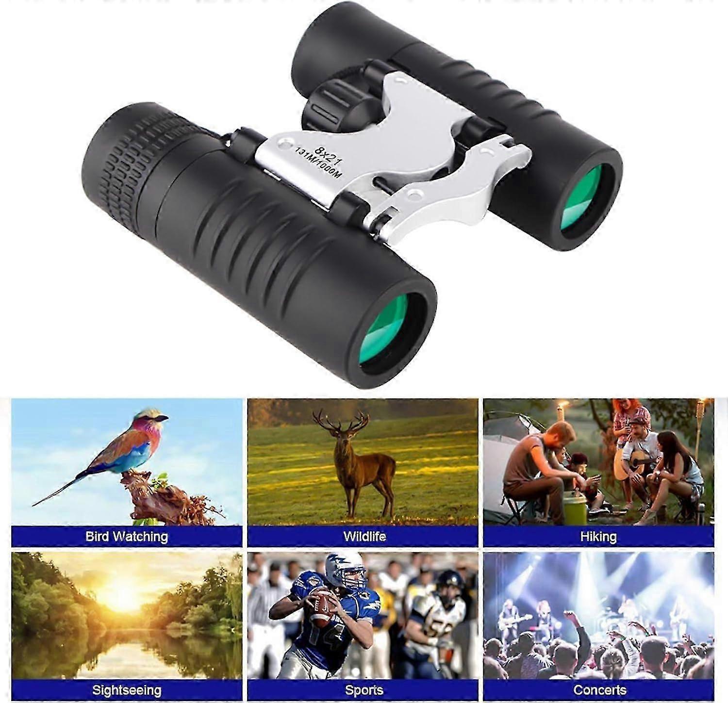8x21 HD Binoculars for Adults and Babies Waterproof Easy Focus Compact Binoculars V1263-JX-4162