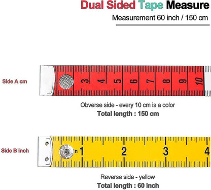 60in/150cm Soft Multicolor Tape Measure for Craft and Body Measuring V1263-JX-4179