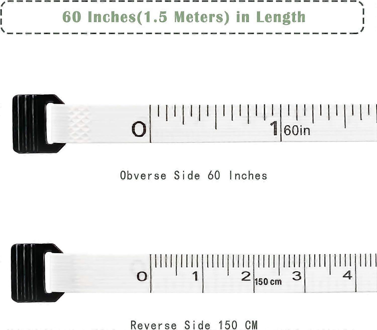 2pcs Fabric Tape Measure Retractable Body Measuring Tape Soft Sewing Tool V1263-JX-4181