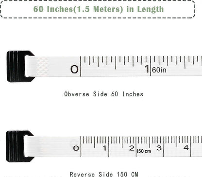 2pcs Fabric Tape Measure Retractable Body Measuring Tape Soft Sewing Tool V1263-JX-4181