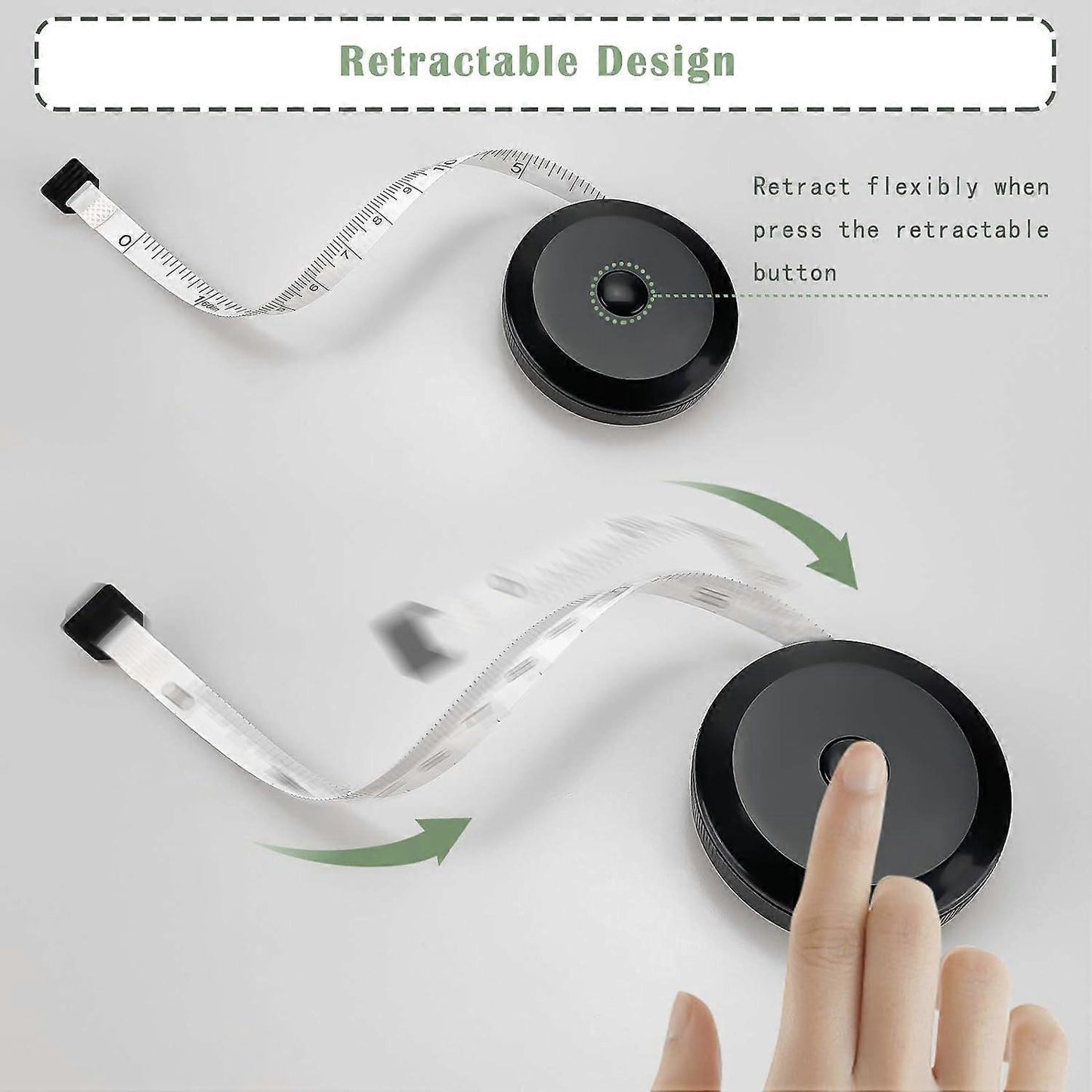 2pcs Fabric Tape Measure Retractable Body Measuring Tape Soft Sewing Tool V1263-JX-4181