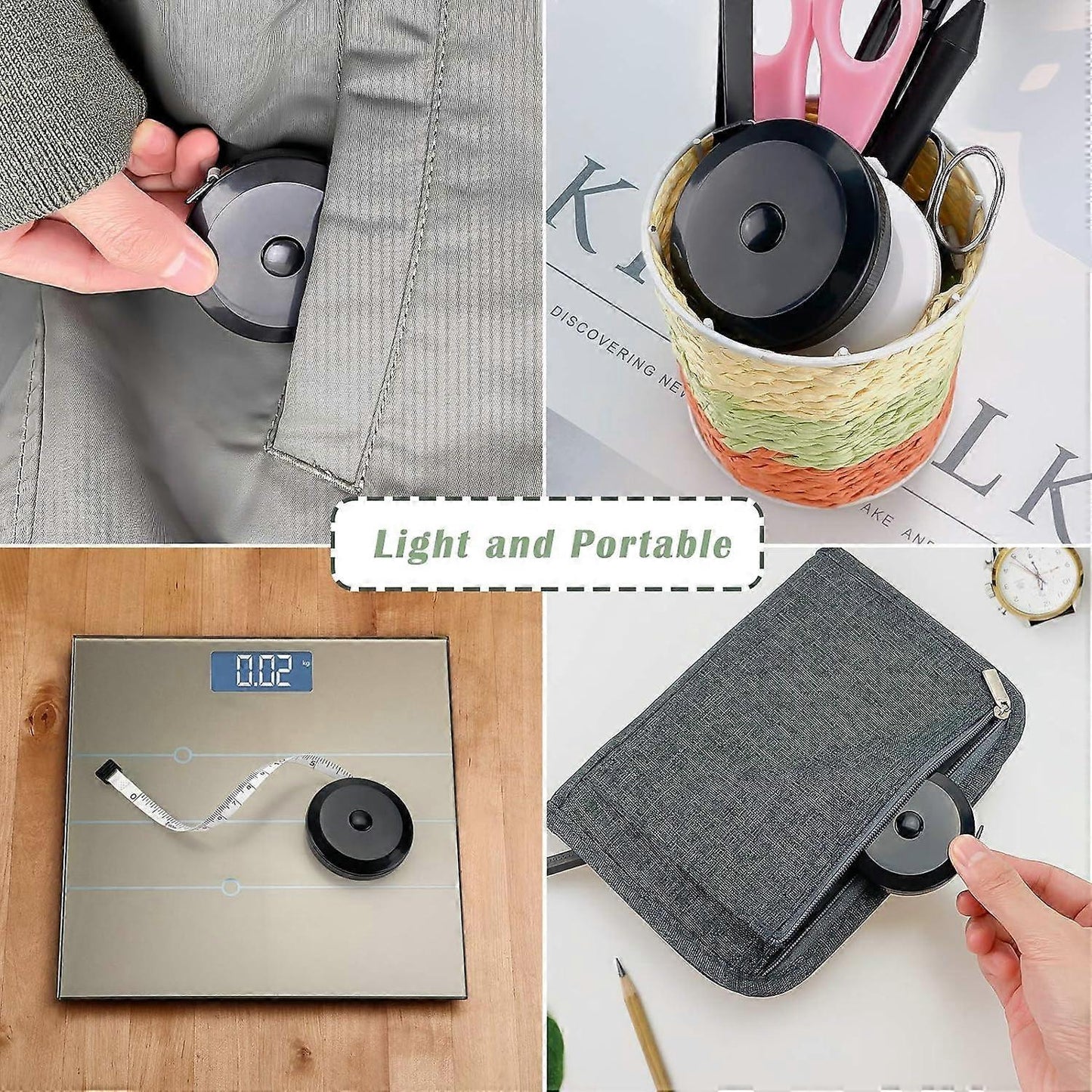 2pcs Fabric Tape Measure Retractable Body Measuring Tape Soft Sewing Tool V1263-JX-4181