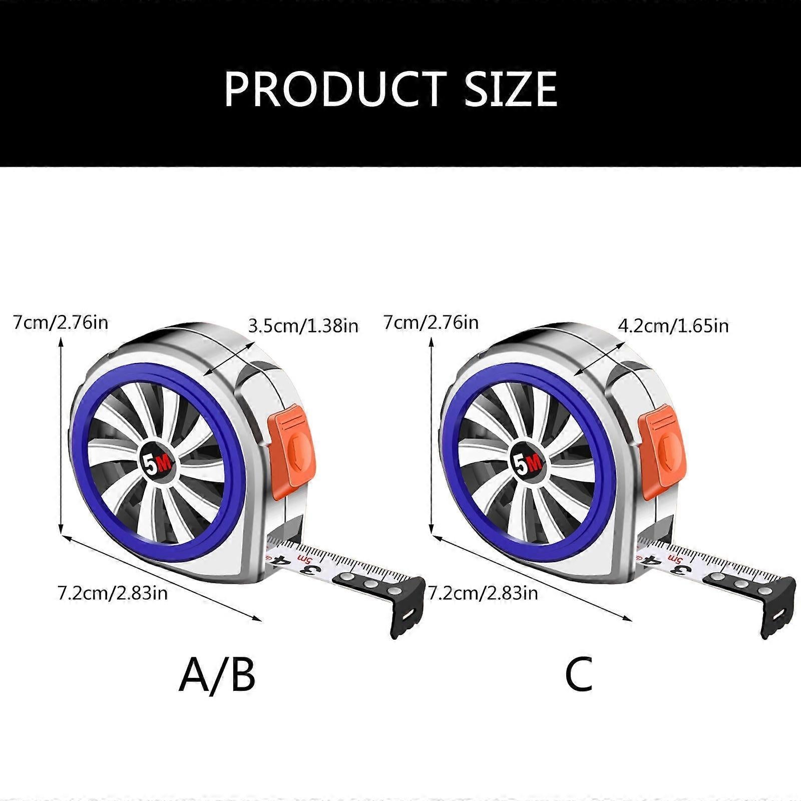 Waterproof Steel Tape Measure 9.8Ft / 16.4Ft Retractable Easy Read Ruler V1263-JX-4183