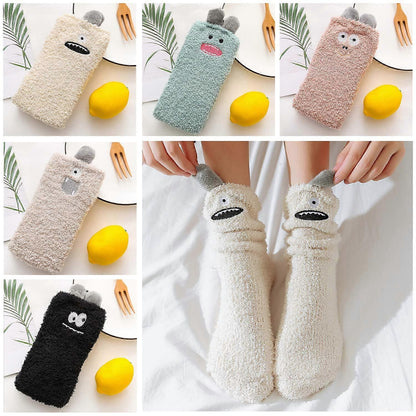 5 Pairs Fluffy Bed Socks for Women Winter Warm Cuddly Christmas Socks V1263-JX-4187