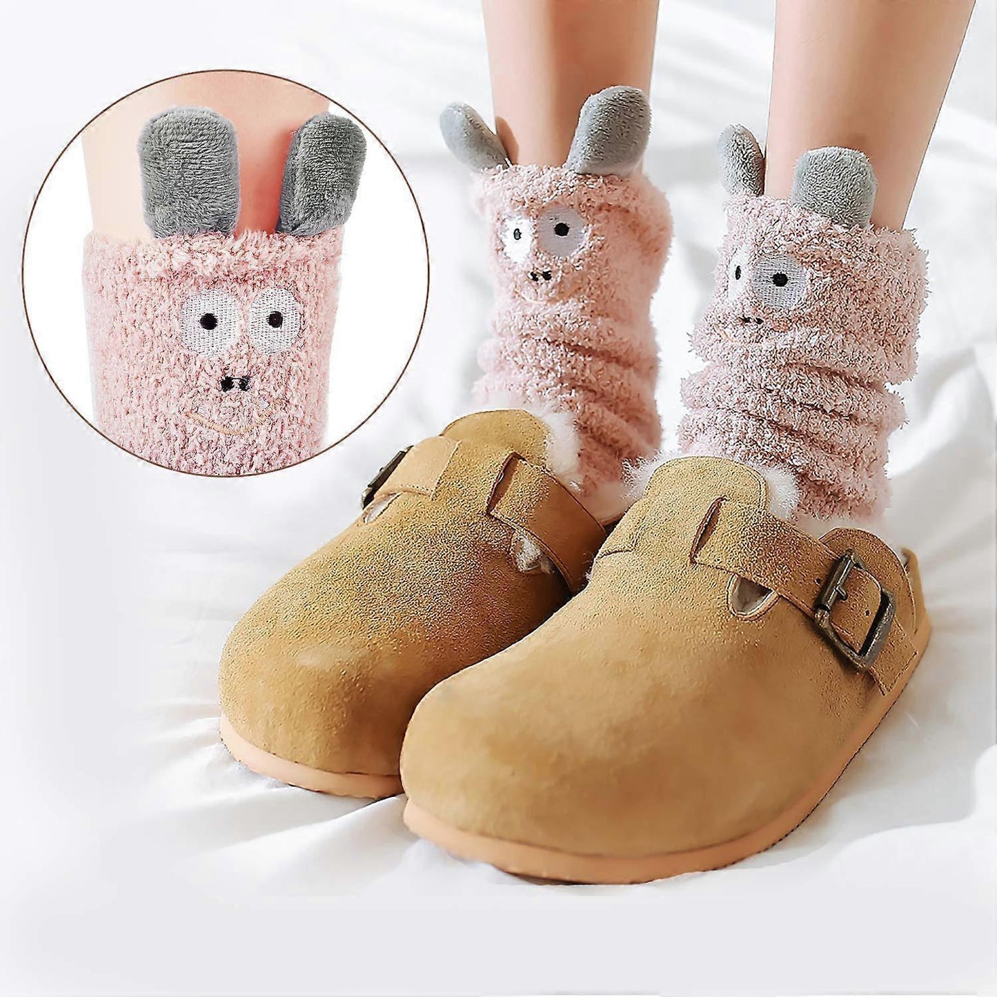 5 Pairs Fluffy Bed Socks for Women Winter Warm Cuddly Christmas Socks V1263-JX-4187