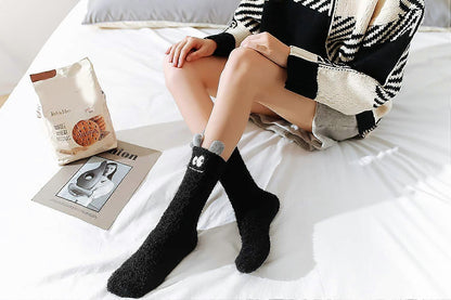 5 Pairs Fluffy Bed Socks for Women Winter Warm Cuddly Christmas Socks V1263-JX-4187