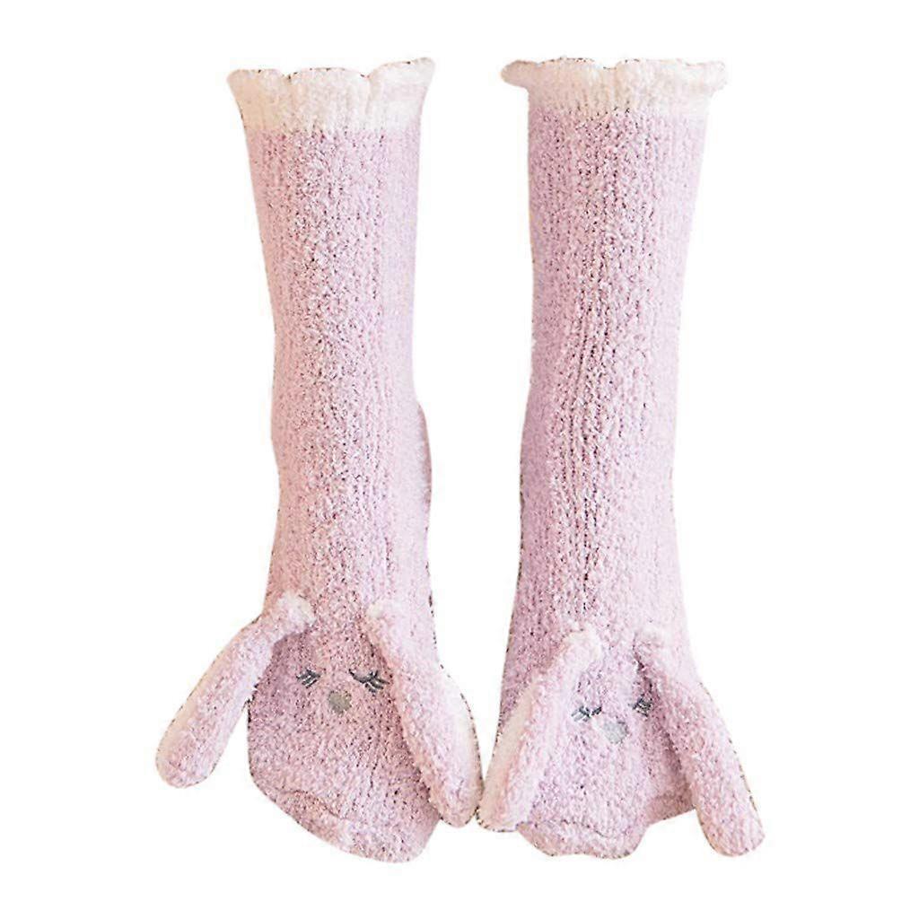 Women's Coral Velvet Fluffy Bed Socks Thick Plush Winter Home Sleeping Socks V1263-JX-4191