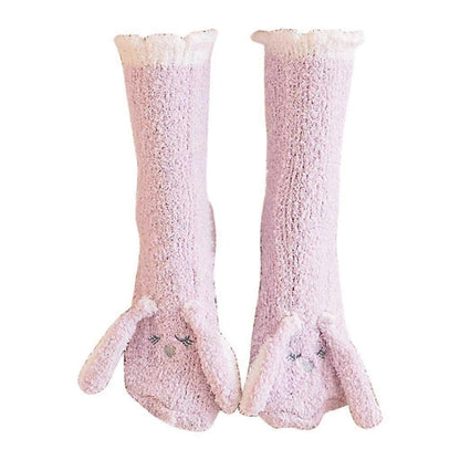 Women's Coral Velvet Fluffy Bed Socks Thick Plush Winter Home Sleeping Socks V1263-JX-4191