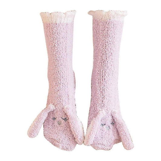 Women's Coral Velvet Fluffy Bed Socks Thick Plush Winter Home Sleeping Socks V1263-JX-4191
