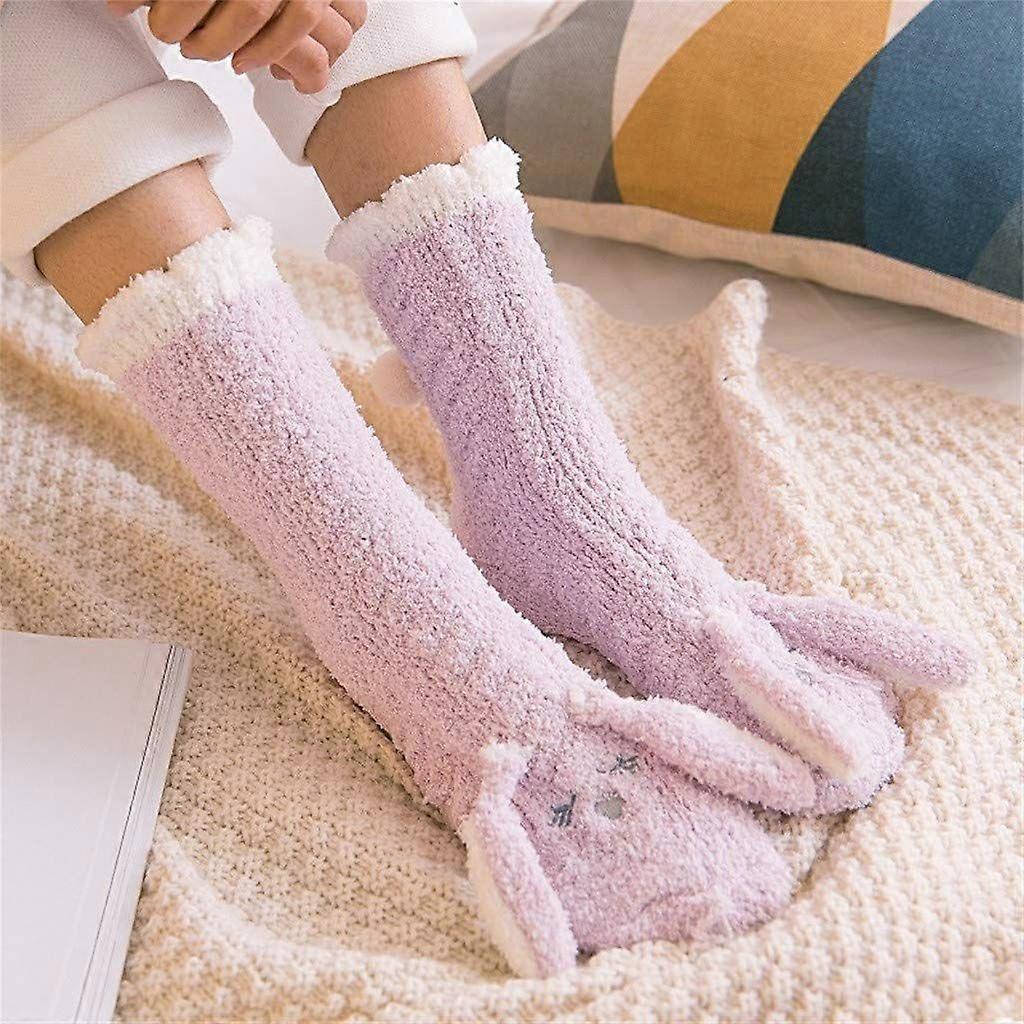 Women's Coral Velvet Fluffy Bed Socks Thick Plush Winter Home Sleeping Socks V1263-JX-4191