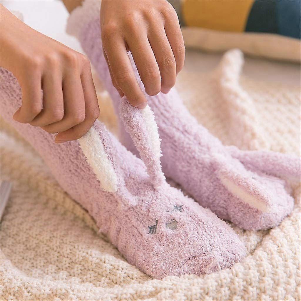 Women's Coral Velvet Fluffy Bed Socks Thick Plush Winter Home Sleeping Socks V1263-JX-4191