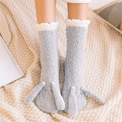 Thick Plush Coral Velvet Fluffy Sleeping Socks for Winter Home Wear - Women V1263-JX-4192