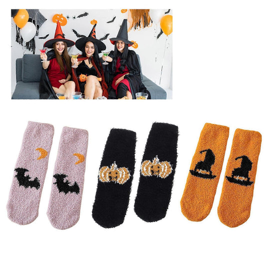 Women's Fuzzy Plush Socks Thick Winter Bed Slipper Socks Cozy Warm - White V1263-JX-4195