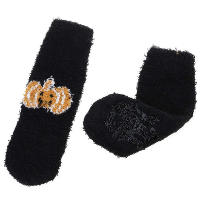 Women's Fuzzy Plush Socks Thick Winter Bed Slipper Socks Cozy Warm - White V1263-JX-4195