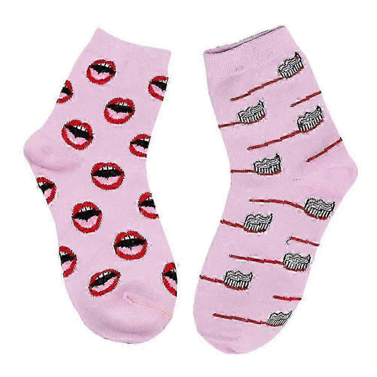 Winter Socks for Men & Women Teeth Pattern non-slip Warm Cozy Socks V1263-JX-4197