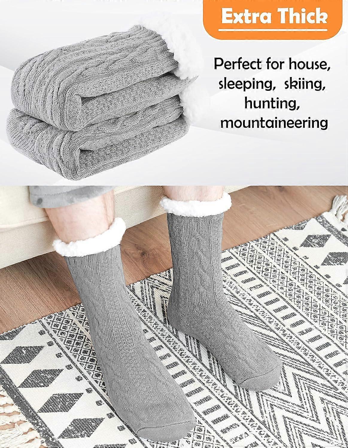 Men's Wool Slipper Socks Stopper Thermal Winter Warm Thick Socks V1263-JX-4198