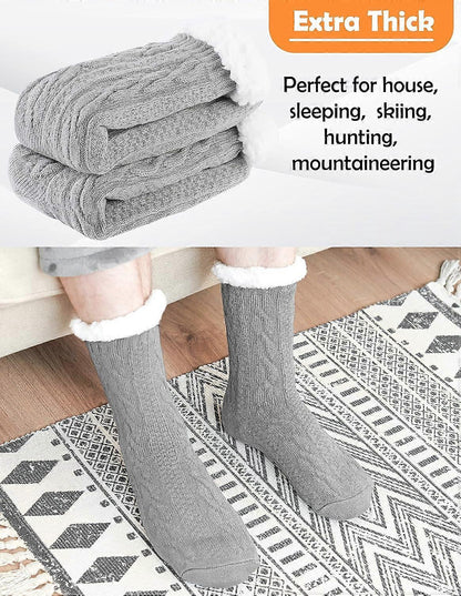 Men's Wool Slipper Socks Stopper Thermal Winter Warm Thick Socks V1263-JX-4198