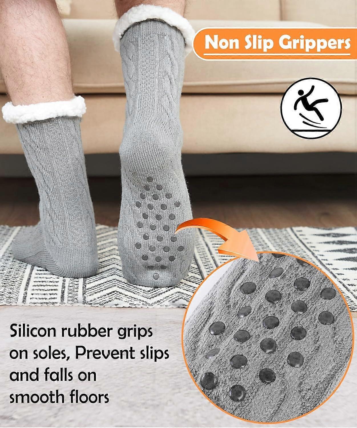 Men's Wool Slipper Socks Stopper Thermal Winter Warm Thick Socks V1263-JX-4198