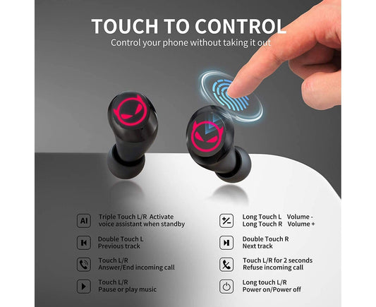 Mini Bluetooth Earbuds - Waterproof - Wireless Earphones with Cute Charging Case V1263-JX-42