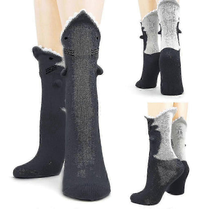 Funny Shark Socks Cotton Novelty Floor Socks for Indoor or Gift Use V1263-JX-4201