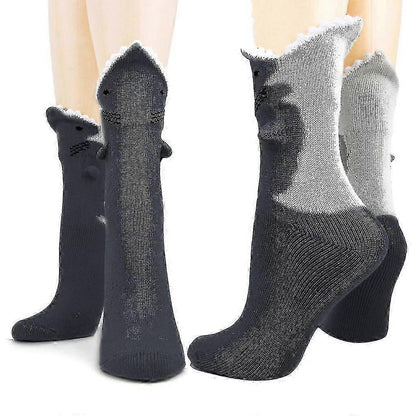 Funny Shark Socks Cotton Novelty Floor Socks for Indoor or Gift Use V1263-JX-4201