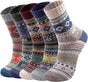 5 Pairs Wool Socks for Women Boot Crew Cozy Soft Warm Winter Socks V1263-JX-4204