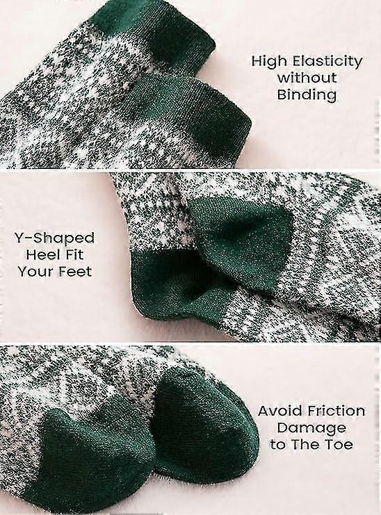 Wool Socks for Women 5 Pairs Warm Boot Crew Cozy Winter Soft Socks Set V1263-JX-4205