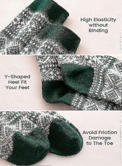 Wool Socks for Women 5 Pairs Warm Boot Crew Cozy Winter Soft Socks Set V1263-JX-4205