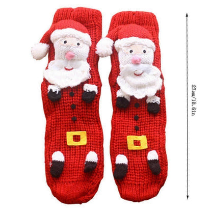 3D Cartoon Wool Christmas Floor Socks Cute Thick Sleep Socks for Winter V1263-JX-4212