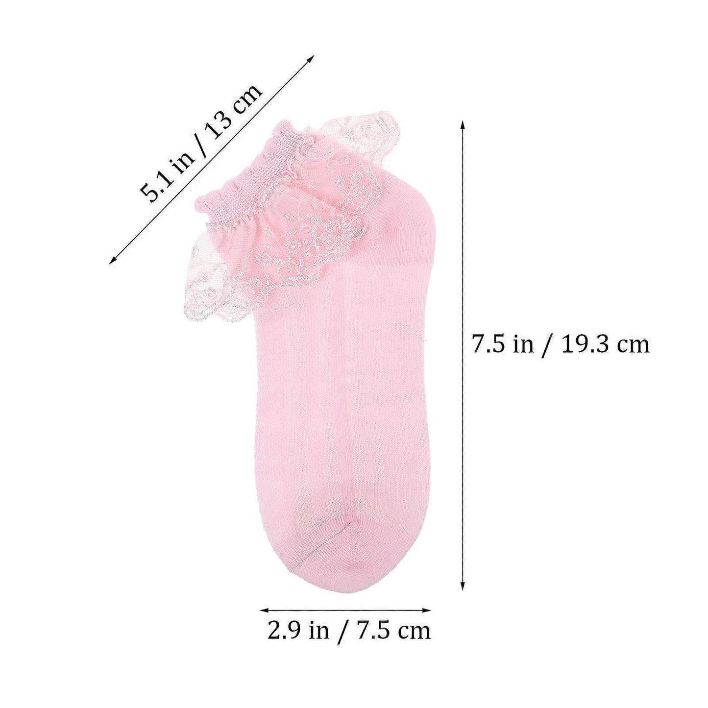 4 Pairs Girls Ruffle Lace Ankle Socks Thin Breathable Boot Dress Socks V1263-JX-4214