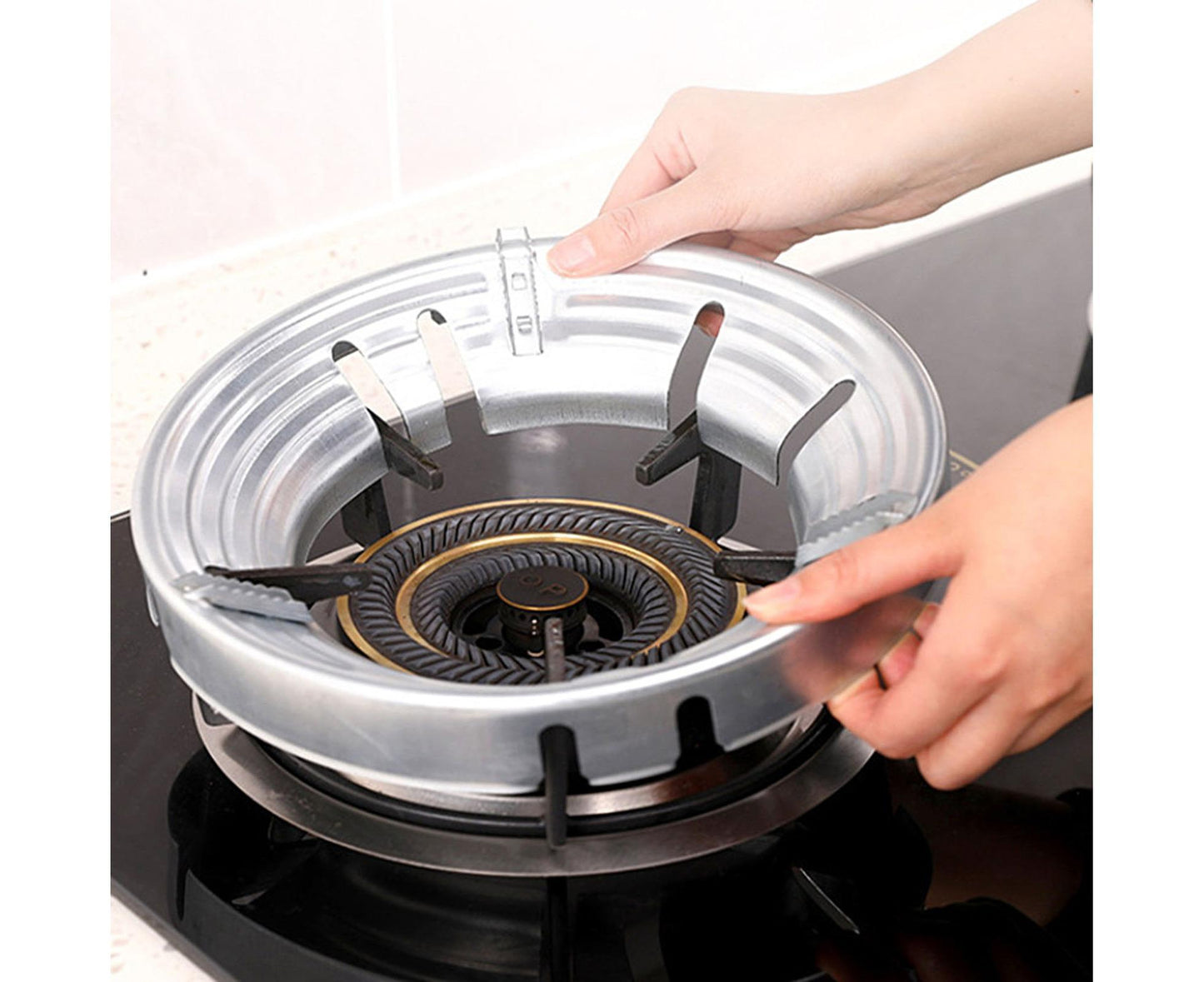 Windproof Energy Saving 8-Hole Gather Fire Ring Gas Stove Cover Cooker Holder V1263-JX-422