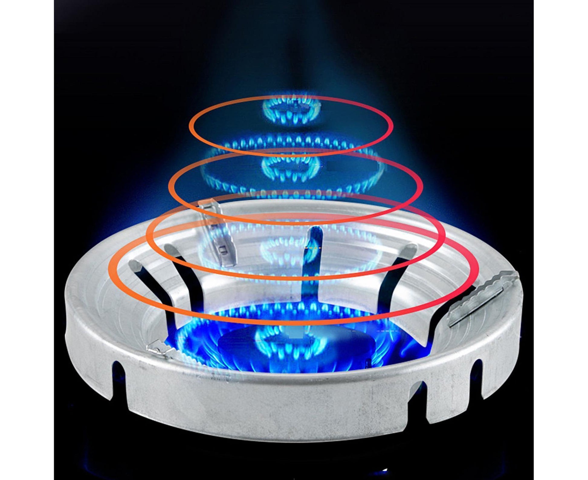 Windproof Energy Saving 8-Hole Gather Fire Ring Gas Stove Cover Cooker Holder V1263-JX-422