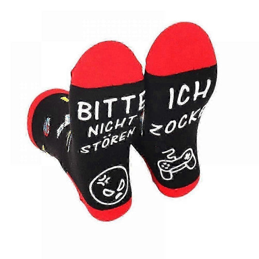 Gaming Socks - Please Dont Disturb I'm Gaming - Non-Slip Gamer Ankle Socks V1263-JX-4221