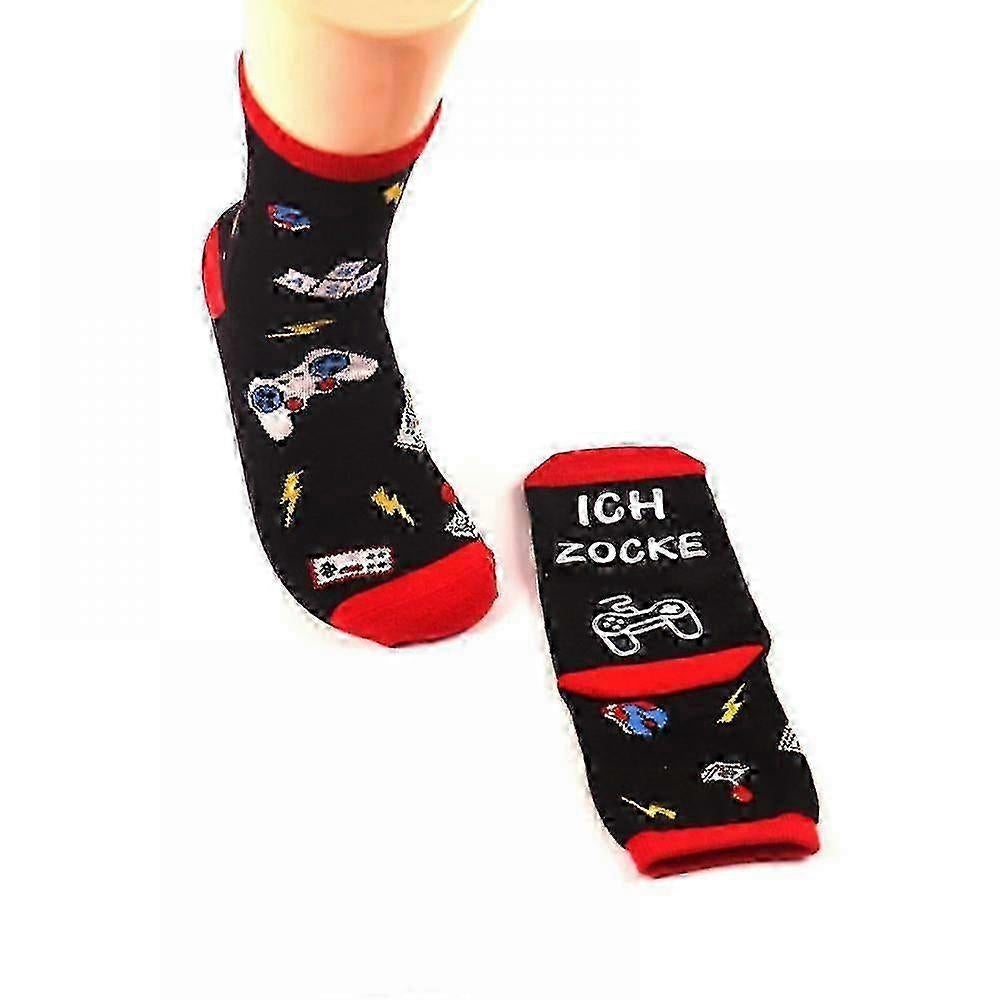 Gaming Socks - Please Dont Disturb I'm Gaming - Non-Slip Gamer Ankle Socks V1263-JX-4221