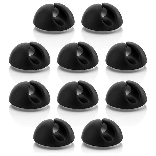 10pcs Black Cable Clamps Cable Holders for 8mm Cables Wire Organizer Management V1263-JX-4230