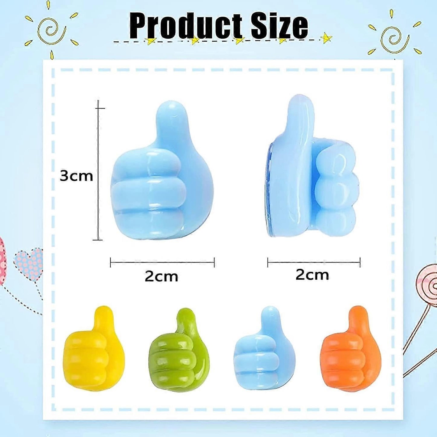 16pcs Cable Holders Thumb Gesture Hooks Desktop Wire Organizer Clips V1263-JX-4231
