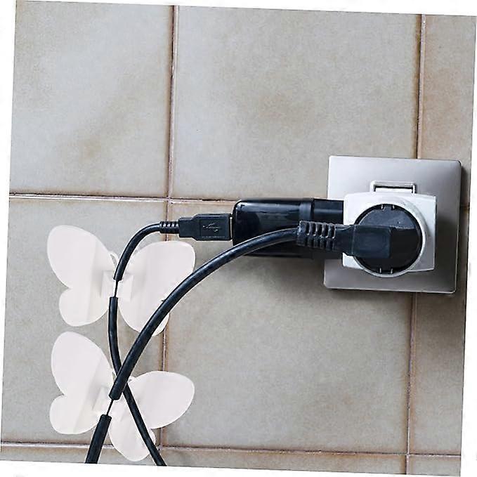 4pcs USB Cable Winder Clips Desk Cord Organizer Butterfly Wire Holder for Appliance V1263-JX-4238